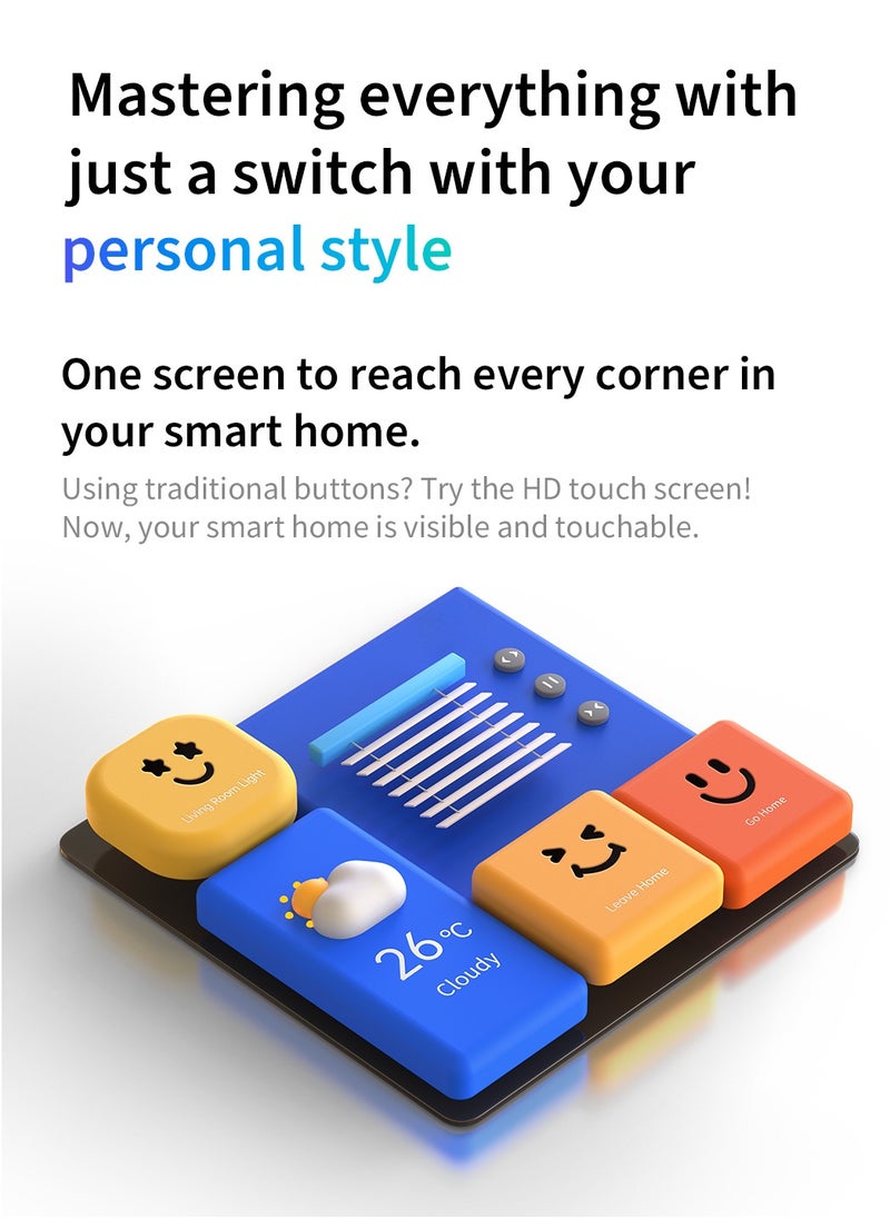 Aqara - Smart Magic Switch S1E Global Version Touch Control 4 Full LED Timer Calendar Power Statistics Scene Setting Remote Work with Homekit Aqara APP - Image 1