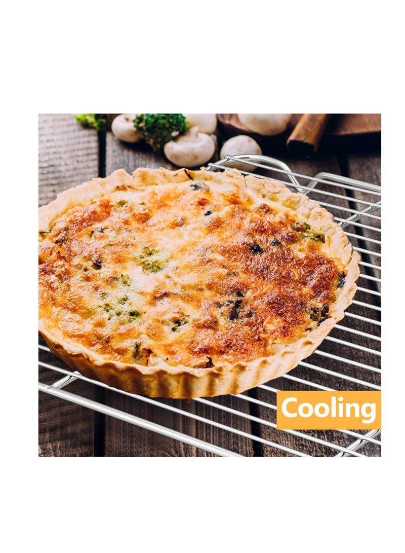 E-far Baking Cooling Rack Set of 2, E-far 16.5"x11.5" Stainless Steel Metal Roasting Cooking Racks, Fits in Half Sheet Cookie Pans, Non Toxic & Rust Free, Oven Proof & Dishwasher Safe - Image 5