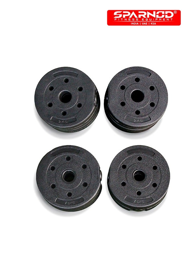 Sparnod Fitness SCD-20 2-In-1 Dumbbells/Barbell Set (20Kg) - Easy 3-Step Assembly With Connector Rod, Eco-Friendly Weights, Concrete Dumbbells With Pvc Coating, Slip-Free Handgrip, Total Home Fitness - Image 3