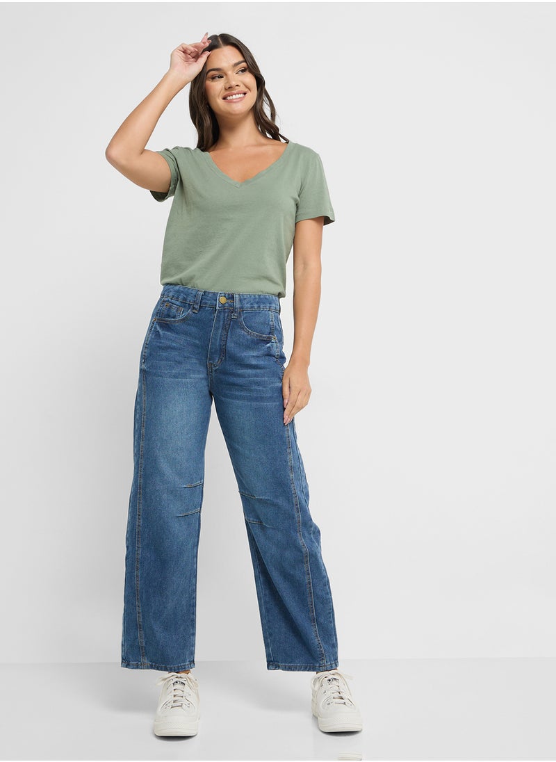 Ginger - High Rise Barrel Jeans - Image 1