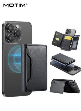 Magnetic Leather Wallet Card Holder with Shockproof Kickstand, Magnetic Detachable with Trifold Wallet Card Holder Pocket Compatible with MagSafe Cases and MagSafe Compatible Mobile iPhone 16/15/14/13/12 series - pzsku/Z307C59ABB9B59EDC2188Z/45/_/1735870009/3a99a078-a1bb-48e4-89e8-8ee9cd387a01