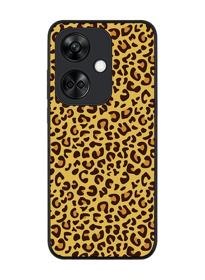 Stylizedd Rugged Black Edge case for OnePlus Nord CE3 Custom Slim fit Flexible Anti Drop Thin Phone Case Cover - Leopard Skin Print - Image 1