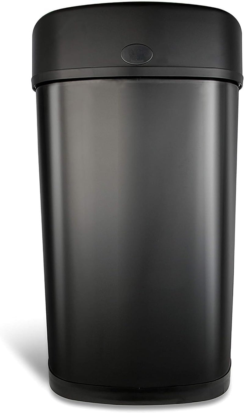 Ninestars DZT-50-9BK Automatic Touchless Infrared Motion Sensor Trash Can, 13.2 Gal 50L, Black Steel Base (Oval, Black Lid) - Image 5