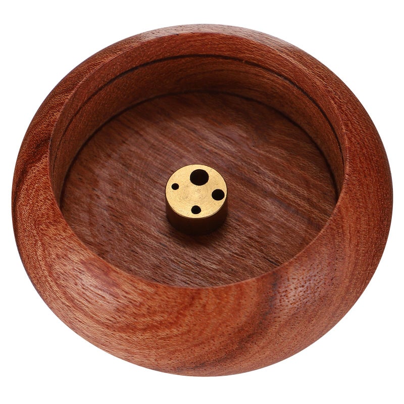 Hand Carved Rosewood Desktop Censer Bowl with Incense Stick Holder for Home Decor - Image 2