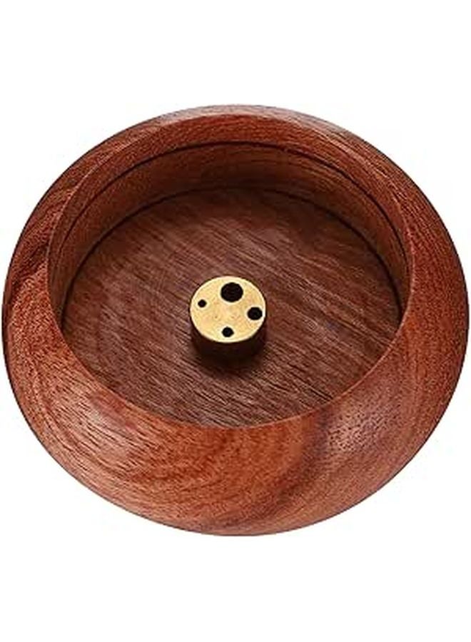 Hand Carved Rosewood Desktop Censer Bowl with Incense Stick Holder for Home Decor - Image 1