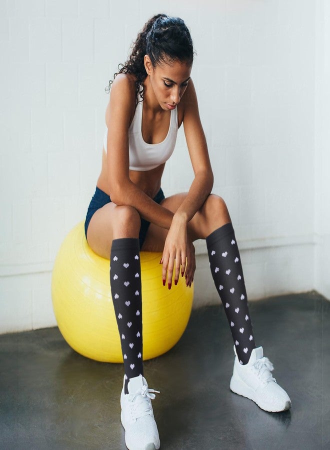 Double Couple 6 Pairs Compression Socks Women Men 20-30 mmHg Knee High Compression Stockings for Athletic Flight Travel Nurses Pregnancy - Image 5