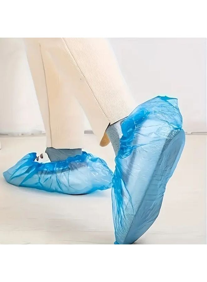 Blue Heavy Duty Disposable Plastic Shoe Covers 100pcs Waterproof Slip Resistant For Hospitals Hotels Labs - Image 5