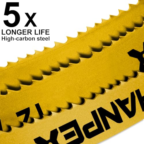 Hanpex Hacksaw Replacement Blades Set (10 Pack) High Speed 12" Length Hack Saw Blade - High Carbon Steel (HCS) Cutting Blades - Image 2