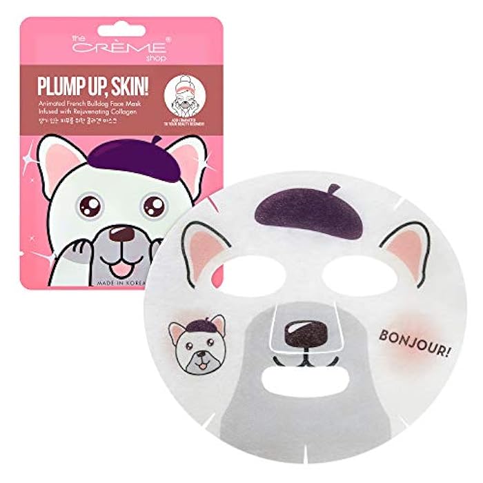 The Crème Shop Plump Up, Skin! Animated Face Mask - Korean Collagen Face Mask to Improve Fine Lines and Wrinkles for a Firm, Vibrant Complexion (Bulldog/Set of 3) - Image 4