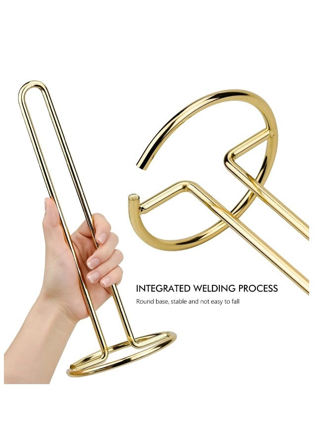 Gold Paper Towel Holder,  Countertop Paper Towel Stand, Contemporary Paper Towel Storage, Elegant Steel Paper Towel Holder, Kitchen Roll Dispenser,  for Standard And Large Sized Rolls 