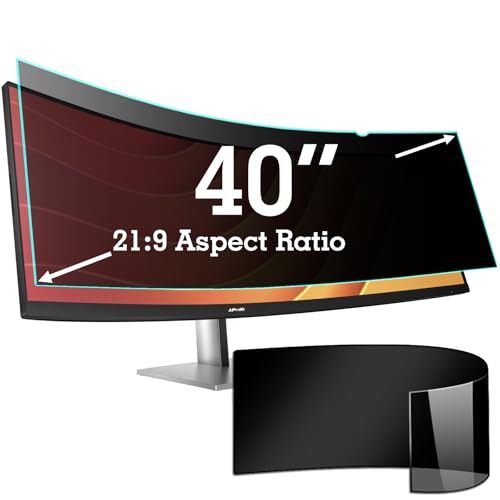 APeiSi 40 Inch Privacy Screen Filter for 219 Curved Ultrawide Monitor Privacy Shield Anti Glare AntiBlue Light Eye Protection Anti Spy Computer Security Private Filter Protector - Image 1