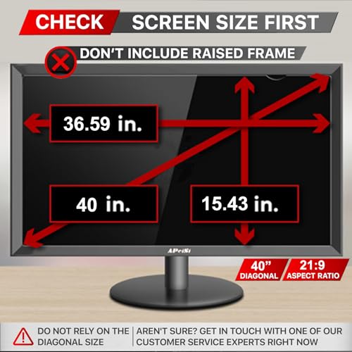 APeiSi 40 Inch Privacy Screen Filter for 219 Curved Ultrawide Monitor Privacy Shield Anti Glare AntiBlue Light Eye Protection Anti Spy Computer Security Private Filter Protector - Image 3