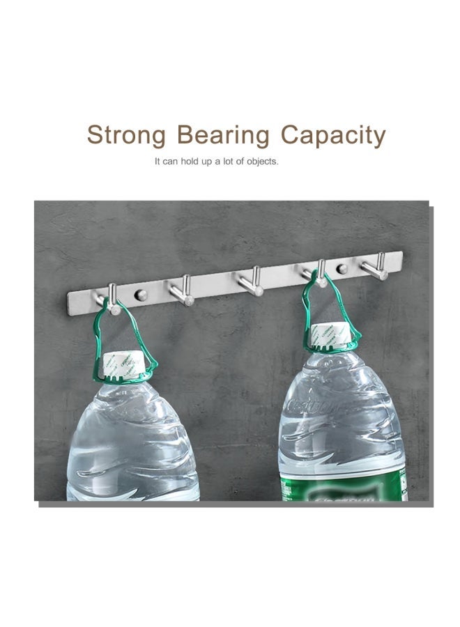 NIBEMINENT Wall Mounted Heavy Duty Stainless Steel Coat Rack Hanger With 5 Hooks Silver 42.00x5x5cm - Image 4