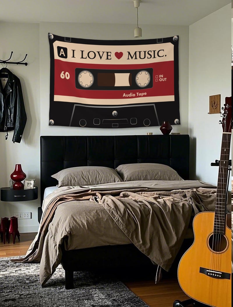 Pecfamly Grunge Y2K 2000s Downtown Girl Alt Scene Emo Dark Red and Black Music Tapestry Posters Indie 90s 80s Room Bedroom Wall Decor for Teen Girls (59" x 39") - Image 4