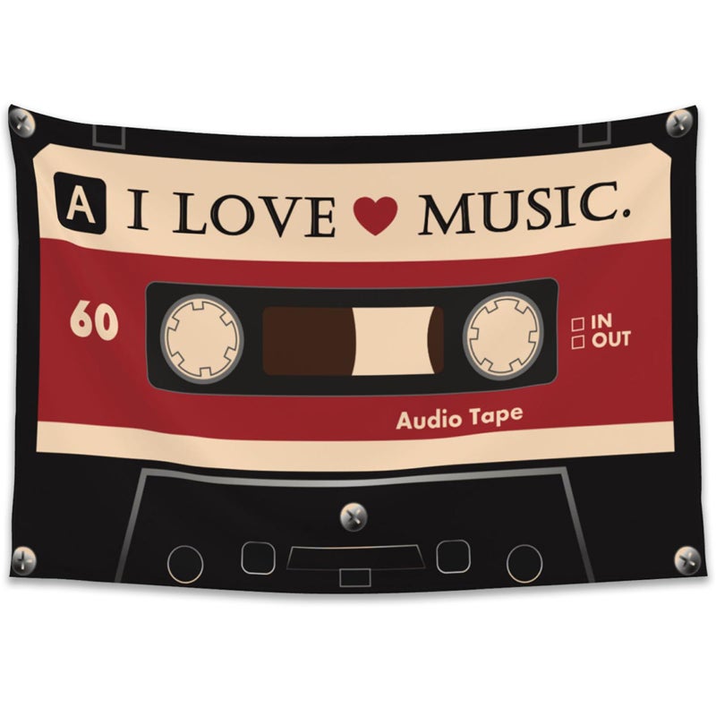 Pecfamly Grunge Y2K 2000s Downtown Girl Alt Scene Emo Dark Red and Black Music Tapestry Posters Indie 90s 80s Room Bedroom Wall Decor for Teen Girls (59" x 39") - Image 1