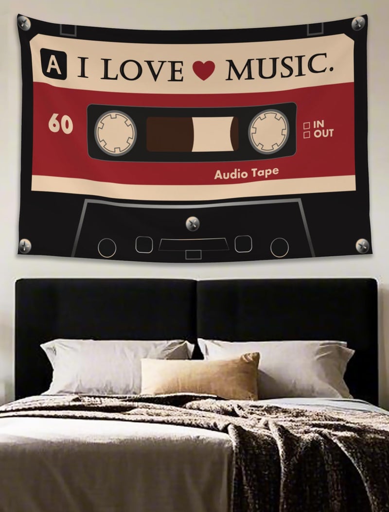 Pecfamly Grunge Y2K 2000s Downtown Girl Alt Scene Emo Dark Red and Black Music Tapestry Posters Indie 90s 80s Room Bedroom Wall Decor for Teen Girls (59" x 39") - Image 3