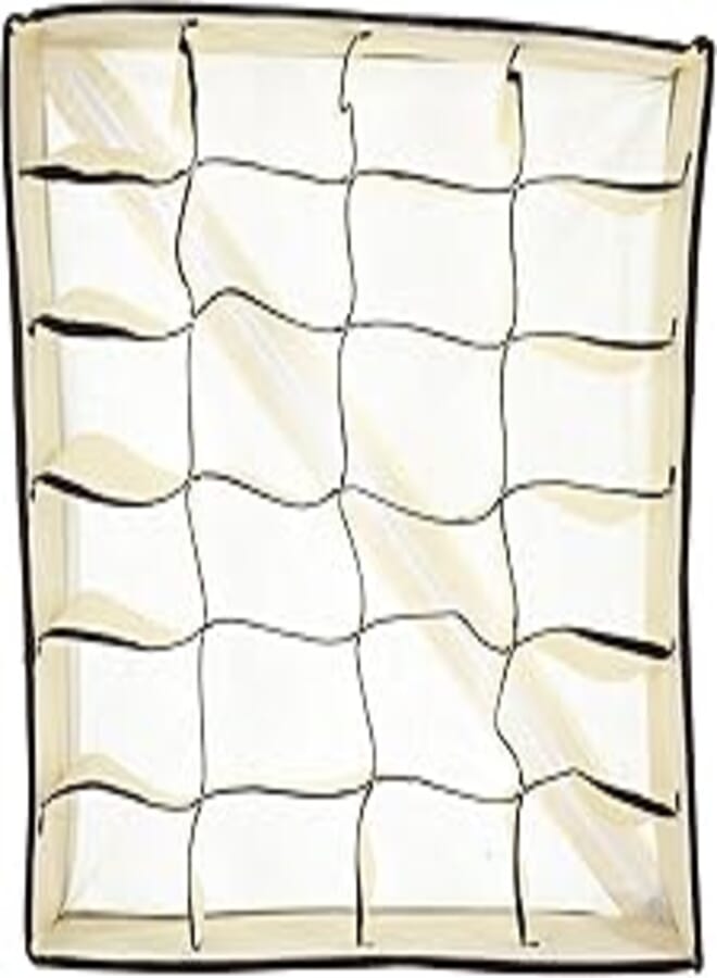 24 Compartments Sock Drawer Dividers, Foldable Washable Underwear Socks Storage Box, Sock Cabinet, Multicolor Mesh Divider Box 30cm x 30cm x 10cm (Approx.) 
