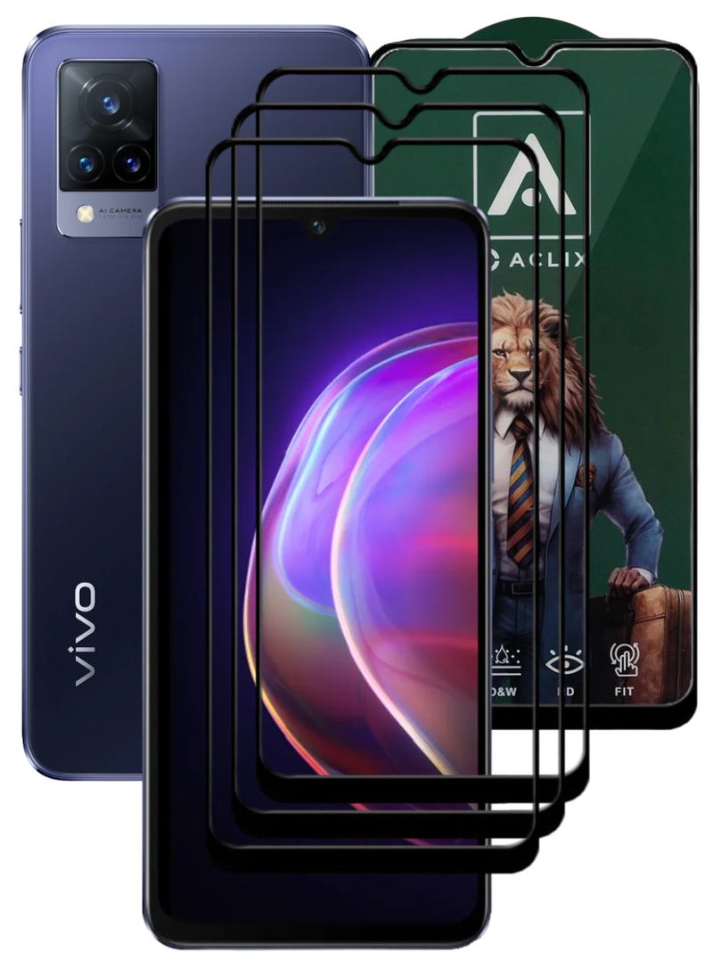 ACLIX 3 Pieces Antistatic ESD Dustproof Premium Quality High Definition Tempered Glass Screen Protector Designed For vivo V21 - Image 1