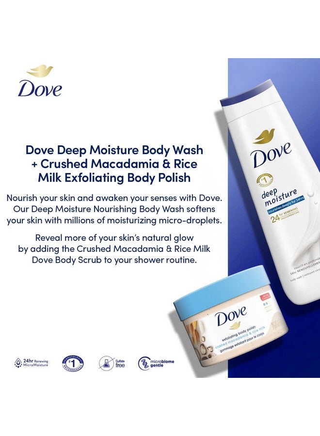 Dove Nourishing Care Gift Set - Deep Moisture Body Wash + Crushed Macadamia & Rice Milk Exfoliating Body Polish (2 Piece Set) - Image 4