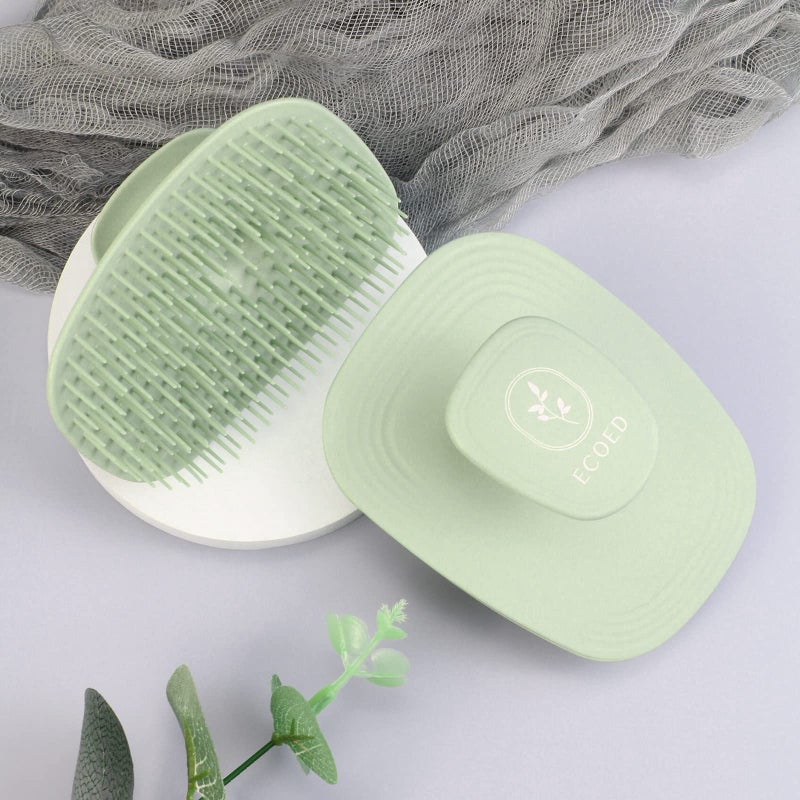 ecoed Scalp Massager Shampoo Brush,Scalp Scrubber for Dandruff Removal, Scalp Care Hair Brush Wet & Dry detangler for Men and Women.Suitable for Short Medium Hair(Green) - Image 2