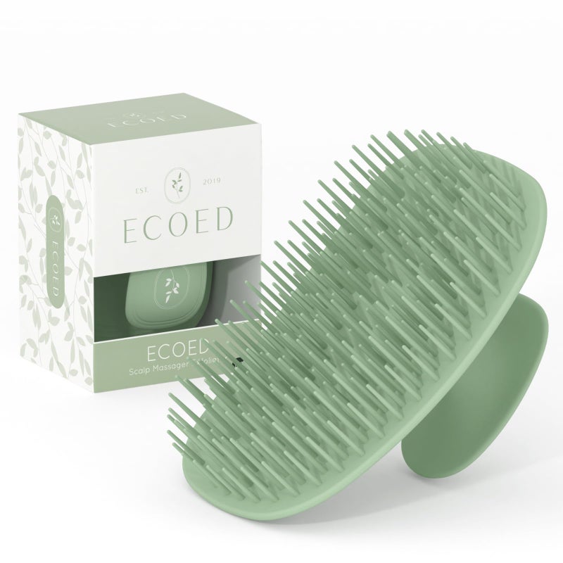 ecoed Scalp Massager Shampoo Brush,Scalp Scrubber for Dandruff Removal, Scalp Care Hair Brush Wet & Dry detangler for Men and Women.Suitable for Short Medium Hair(Green) - Image 1