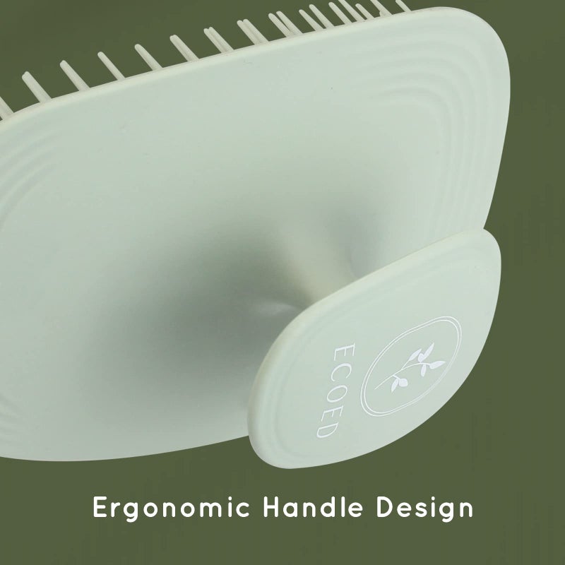 ecoed Scalp Massager Shampoo Brush,Scalp Scrubber for Dandruff Removal, Scalp Care Hair Brush Wet & Dry detangler for Men and Women.Suitable for Short Medium Hair(Green) - Image 3