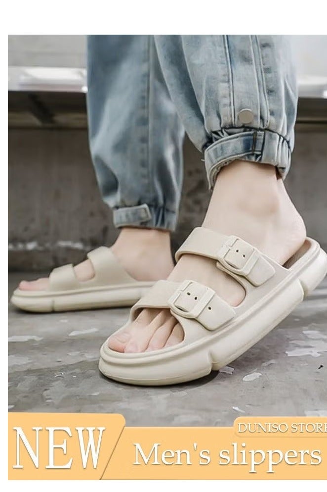 DUNISO Men's Double - Buckle Slide Sandals: Effortless Style for Everyday - Image 1