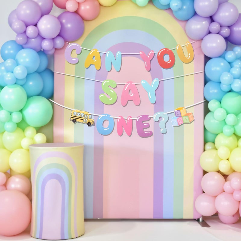 Weekgrat Can You Say Banner Enlightened Teacher Banner Cartoon Theme Girl Birthday Decorations Bubble Gum Party Decorations Funny Birthday Party Supplies (One) - Image 2