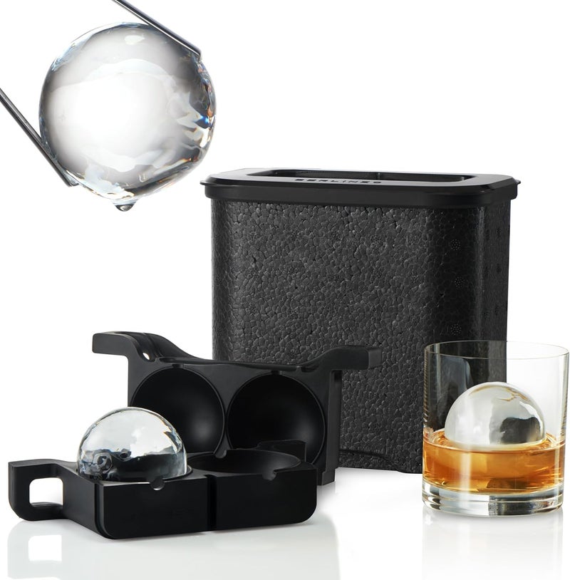 KARP Crystal Clear Ice Ball Maker, 4 Cavity Large Clear Ice Balls Form, Round Ice Sphere Trays for Whiskey, Cocktail, Brandy, Bourbon (6 Cm) - Image 1