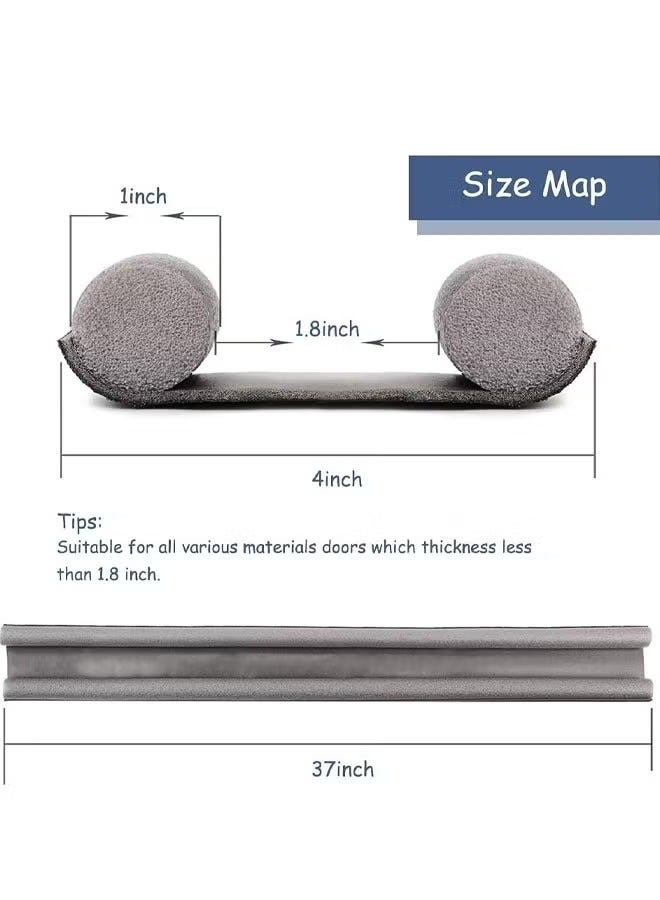 Large Door Draft Stopper for Bottom of Doors Under Door Draft Noise Blocker Gap Stoppers Door Draft Guard for Bottom of Doors Adjustable Twin Door Sweep Draft Seal Window Sealer（Black） - Image 2