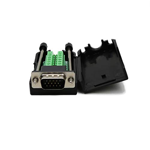 Twinkle Bay D-SUB DB15 Male 15Pin Jack Port to Terminal Breakout Board Connector 3Row Plug, DR15 VGA Male with Case - Image 3