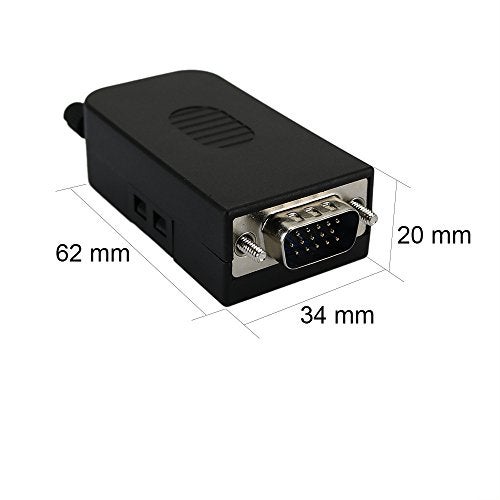 Twinkle Bay D-SUB DB15 Male 15Pin Jack Port to Terminal Breakout Board Connector 3Row Plug, DR15 VGA Male with Case - Image 4