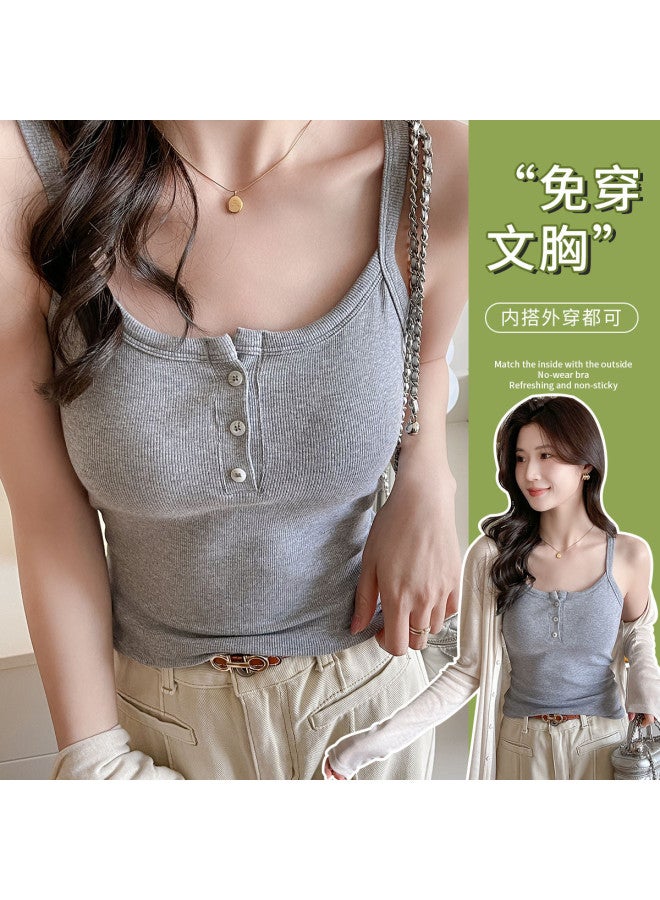 MIIOW American-Style Sleeveless Top For Autumn, Slimming, Figure-Fitting, Wear Alone Or As An Underlayer, Women'S Shirt - Image 2