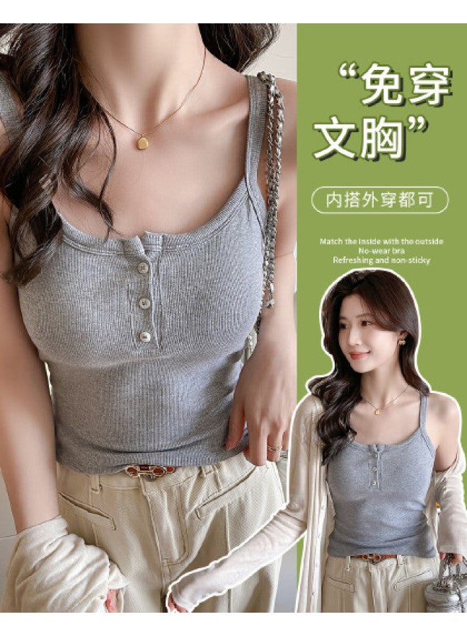 MIIOW American-Style Sleeveless Top For Autumn, Slimming, Figure-Fitting, Wear Alone Or As An Underlayer, Women'S Shirt - Image 1