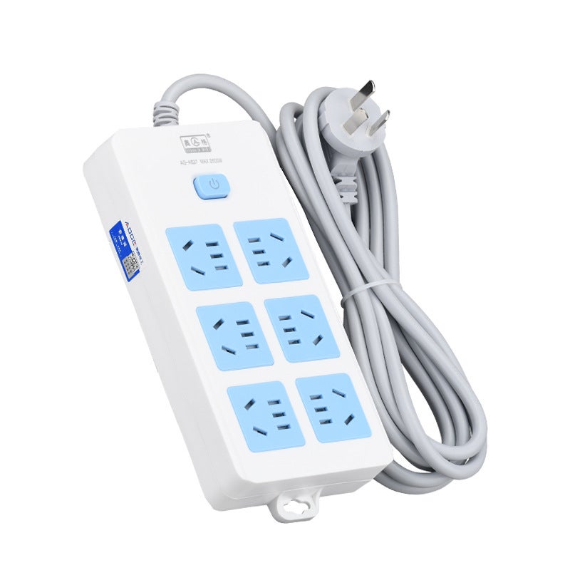 Aug 637 Multi-Socket Household Multi-Function Power Strip 10A Switched Power Strip Office Power Strip with Cord 3m