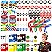 Resholder 16 Guests 128 Pcs Ninja Party Favors Include Ninja Paper Bags Bouncy Balls Throwing Favors Flying Slingshot Headbands Silicone Bracelets Keychains Stickers for Birthday Party Supplies - Image 3