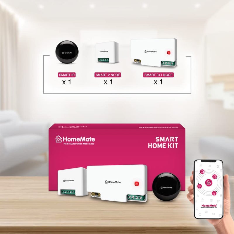 Home Mate Smart Home Kit for 1BHK (Lite), Smart Retrofit Switches to Automate 5 Lights,1 Fan and IR devices, No re-wiring required, Compatible with Alexa, Google Home & Siri Shortcuts… - Image 2