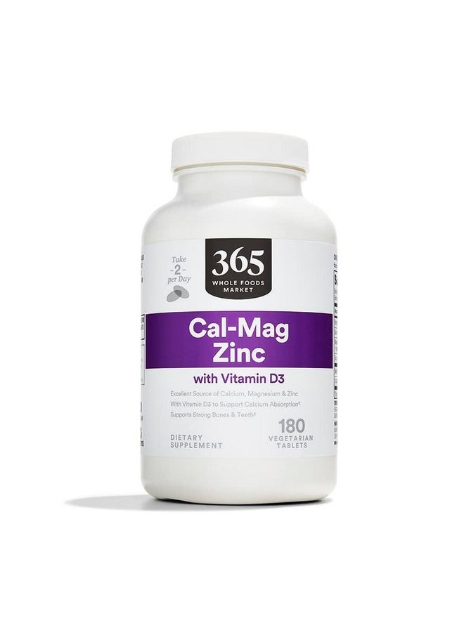 365 by Whole Foods Market Cal Mag Zinc Vitamin D3 180 Count  - Image 2