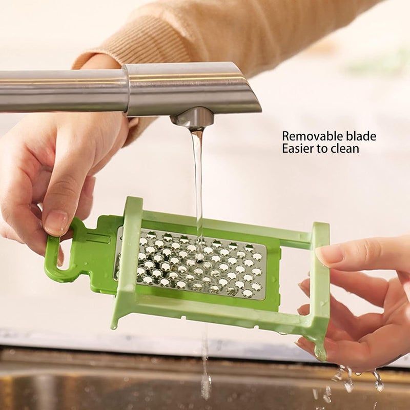 klarako 5 Blades Mandoline Slicer for Kitchen, Stainless Steel Vegetable Chopper, Removable Vegetable Cutter with Foldable Stand, Mandoline Food Slicer for Fruits Potato Onion Tomato - Image 2