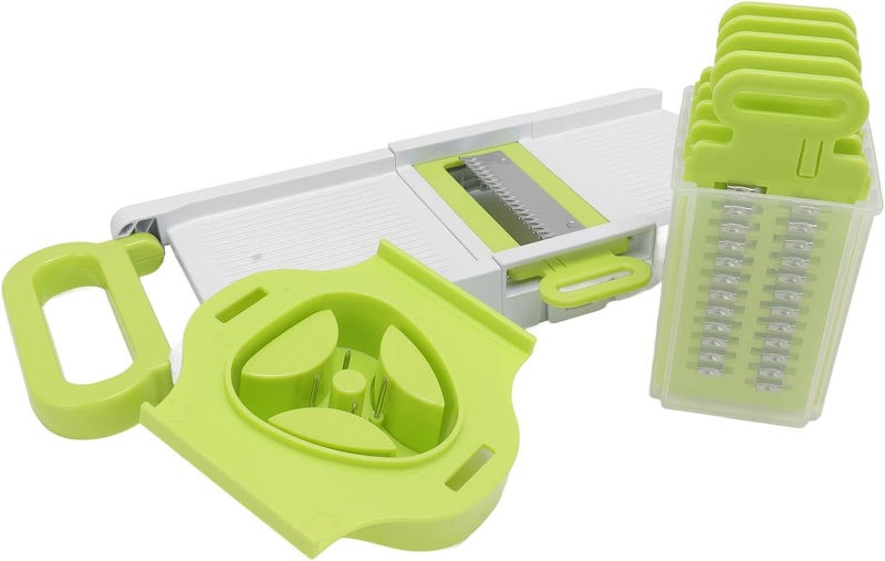 klarako 5 Blades Mandoline Slicer for Kitchen, Stainless Steel Vegetable Chopper, Removable Vegetable Cutter with Foldable Stand, Mandoline Food Slicer for Fruits Potato Onion Tomato - Image 1