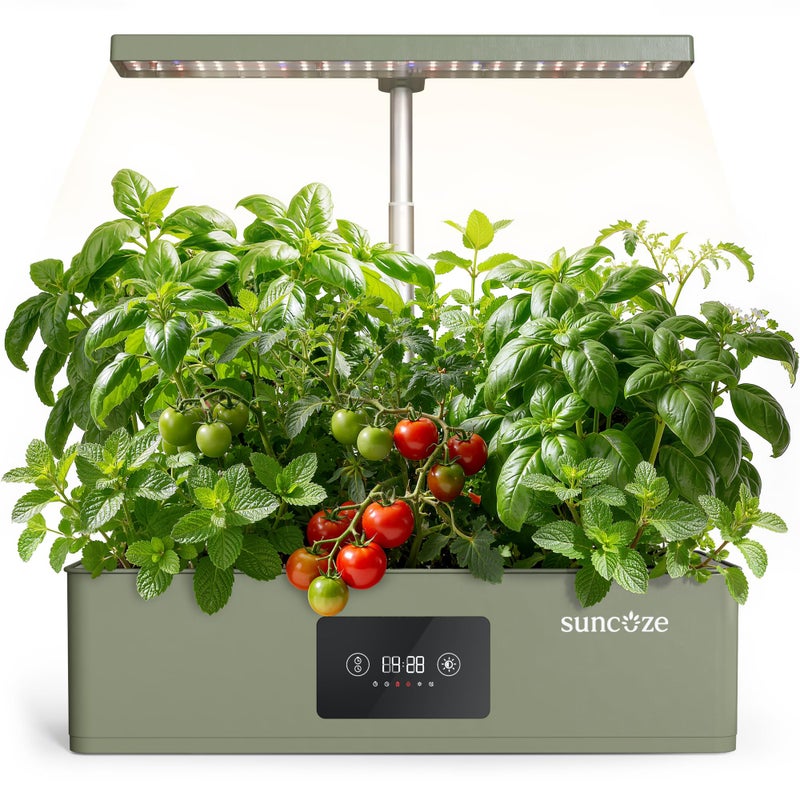 SUNCOZE Hydroponics Growing System Kit with 24W Dimmable Grow Light 12 Pods Indoor Herb Garden with Timer Local Time Setting Adjustable Height Smart Countertop Garden for Home Kitchen Green - Image 2