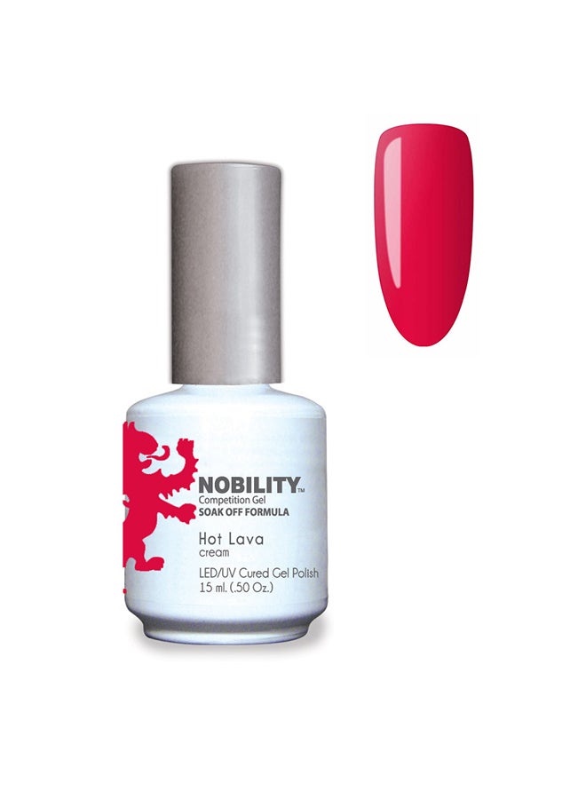 Lechat Nobility Soak Off Hot Lava UV Led Cured Nail Polish Color Red Cream 15 ml Nbgp179