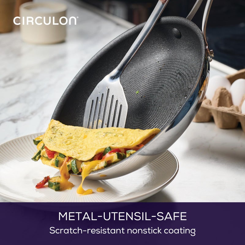 Circulon Scratch Defense Stainless Steel Frying Pan Set with Extreme Non Stick: 22cm x 25cm Non Stick Frying Pan Set, Induction and All Hob Suitable - Image 5