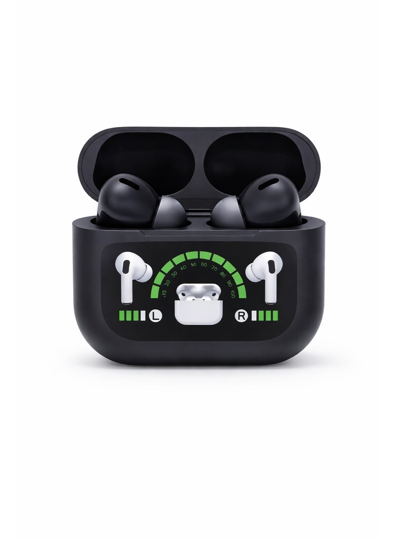 سماعة بلوتوث لاسلكية ستايل AirPods Pro  – شحن Type-C – علبة بشاشة عرض حالة الشحن (غير تاتش) – عزل ضوضاء – ميكروفون
