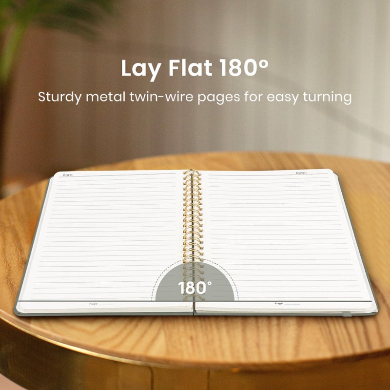 Taja Lined Spiral Journal Notebook for Women & Men, 140 Pages, College Ruled Hardcover Notebook for Work & Note Taking, Journals for Writing, A5(5.7" x 7.9") â€“ Stone Gray - Image 4