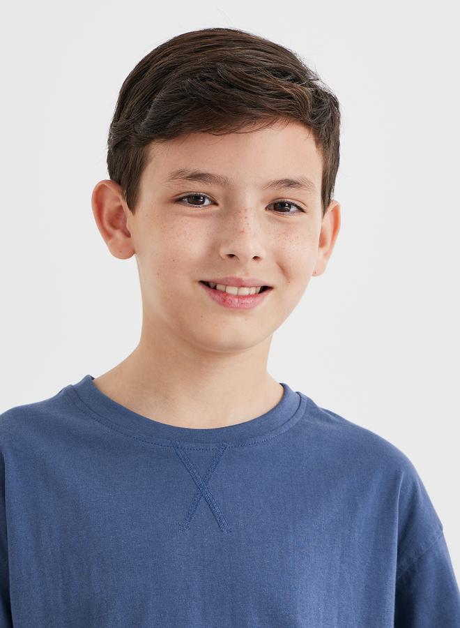 Styli Solid Cotton T-Shirt and Shorts Set - Image 3