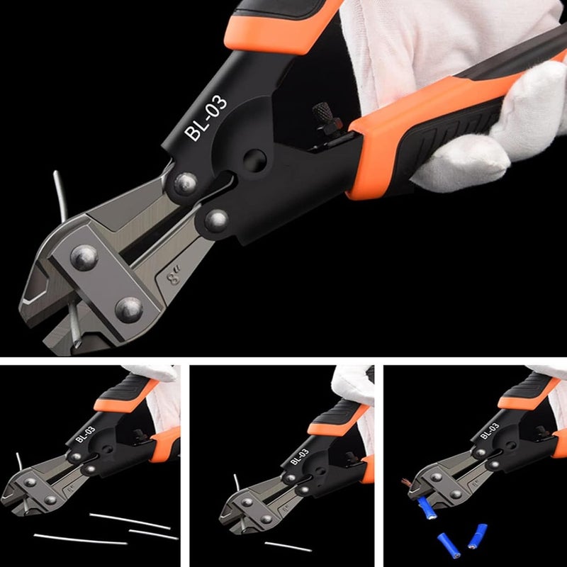 Mini Bolt Cutter Spring Loaded 8 Inch Steel Wire Cable Cutter With Anti Slip Handle For Electrician Engineers And DIY Enthusiasts - Image 5