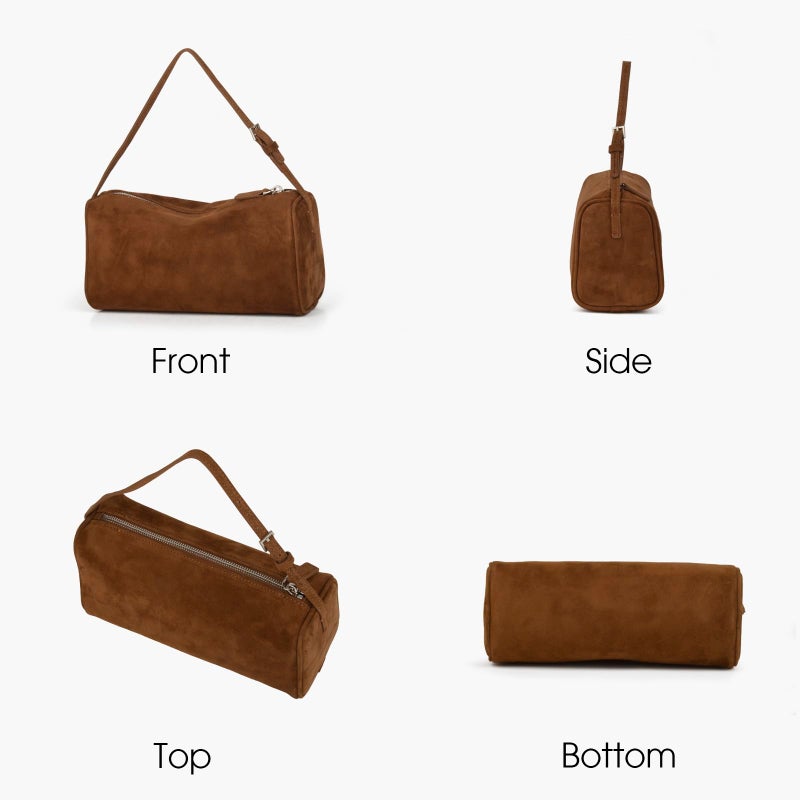 DONNAIN Premium Suede Leather Crossbody Purses for Women, Small Shoulder Bag with Adjustable Strap and Crossbody Hobo Bag (Brown) - Image 5