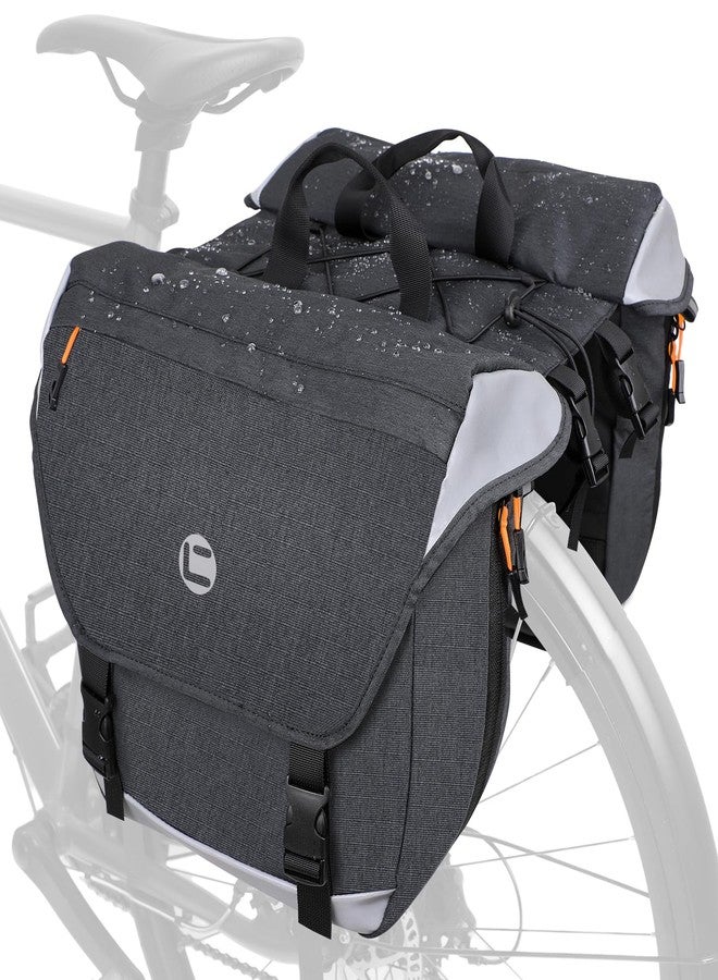 NDakter Panniers Bike Bags Waterproof Expandable to 35L Bicycle Rear Rack Bag, Double Bicycle Trunk Bag with Reflective Trim, E-Bike Accessories for Commuting Travel Cycling Storage - Image 1