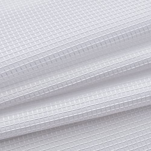Valea Home Water Repellent Tailored Tier Pair Curtains, Waffle Weave Textured Short Curtains for Bathroom, 72" x 45", White, Set of 2 - Image 4